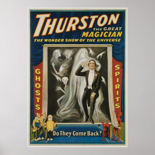 Thurston Magician ~ Gespenster ~ Vintager Zauberak Poster (Vorne)