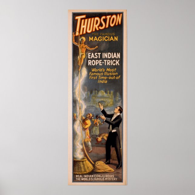 THURSTON Magicien Illusionniste VAUDEVILLE Poster (Devant)