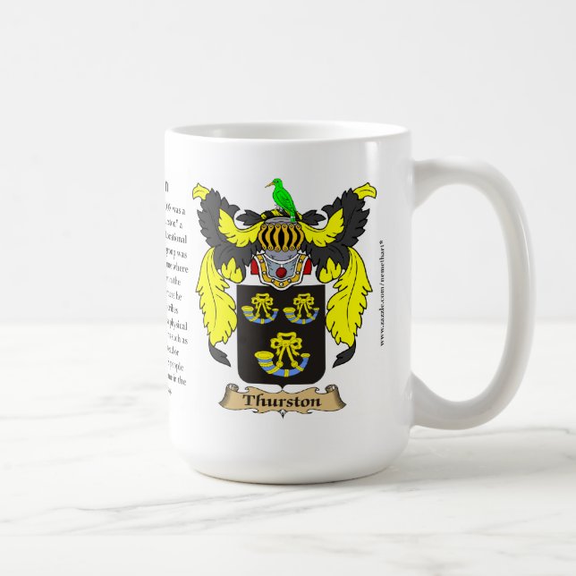 Thurston nennen, der Ursprung, die Bedeutung und Kaffeetasse (Rechts)