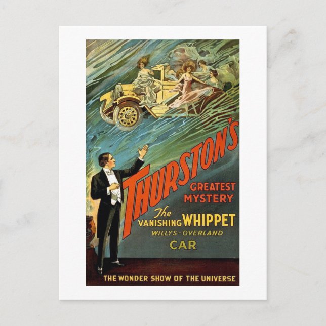 Thurstons Bestste Mystery Vintage-Anzeige Postkarte (Vorderseite)