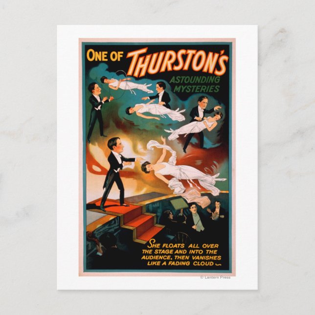 Thurstons verblüffendes Zauberposter für Geheimnis Postkarte (Vorderseite)