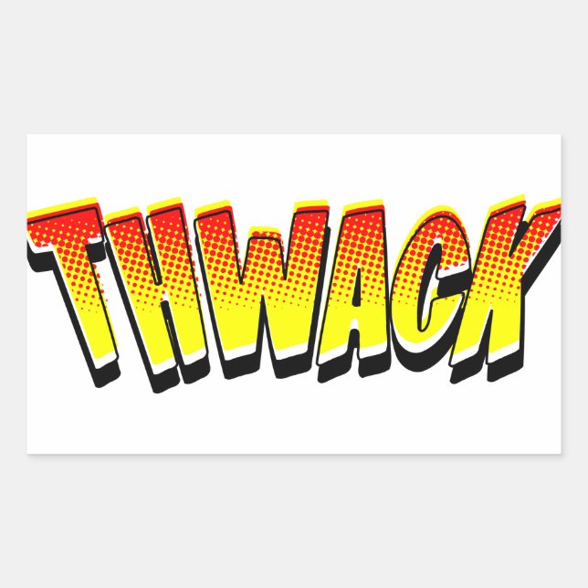 THWACK Comic Book Sound Effect Rechteckiger Aufkleber (Vorderseite)