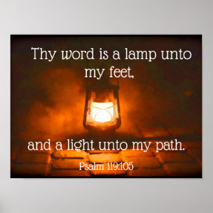 Thy Wort ist eine Lampe an meine Füße inspirierend Poster