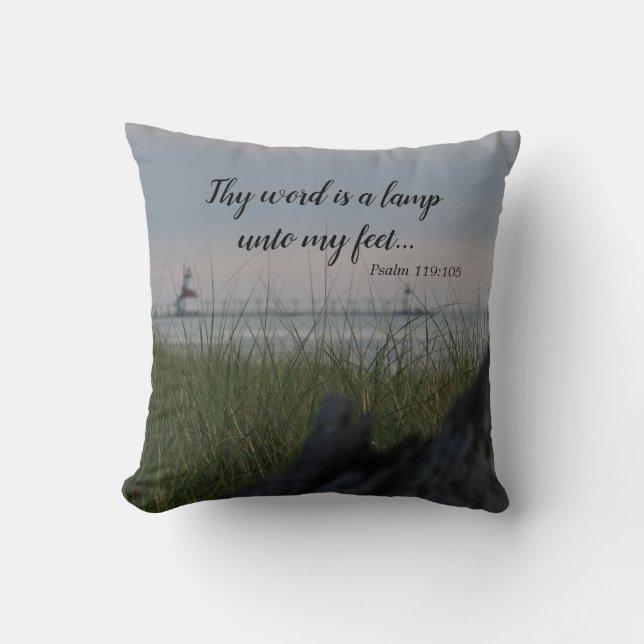 Thy Wort ist eine Lampe an meine Füße Kissen (Vorderseite)