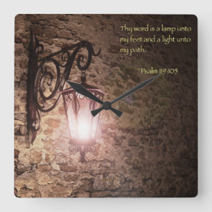 Thy Wort ist eine Lampe Quadratische Wanduhr