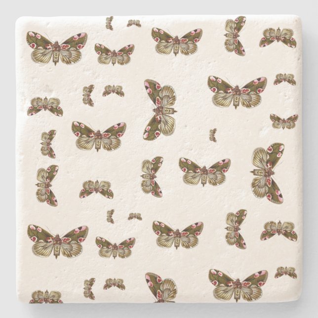 Thyatira batis - The Peach Blossom Moth Steinuntersetzer (Vorderseite)