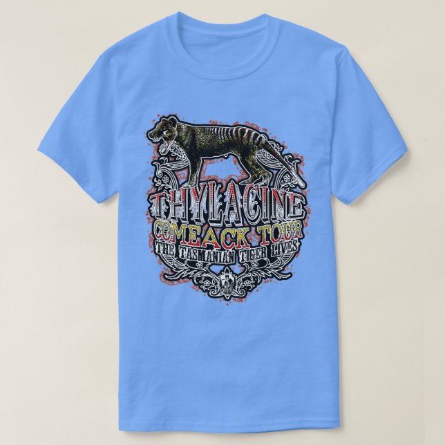 Thylacin, der bedrohte Tiger von Tasmania lebt T-Shirt (Design vorne)