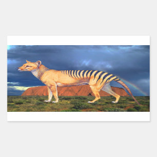 Thylacin (Tasmanischer Tiger) Rechteckiger Aufkleber