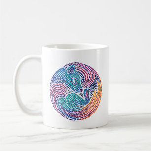 Thylacine Dream - Vibrannte Türe Kunst in modernen Kaffeetasse