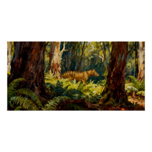 Thylacinus cynocephalus – Beutelwolf Tasmaniens Poster