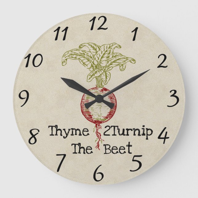 Thyme 2Turnip The Beet Wall Clock Große Wanduhr (Vorderseite)