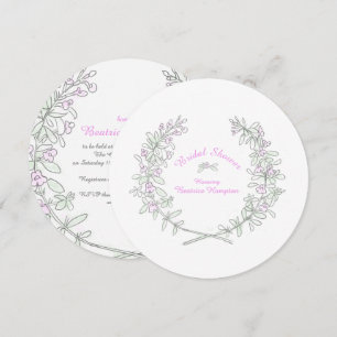 Thyme couronne art ronde invitations de douche nup