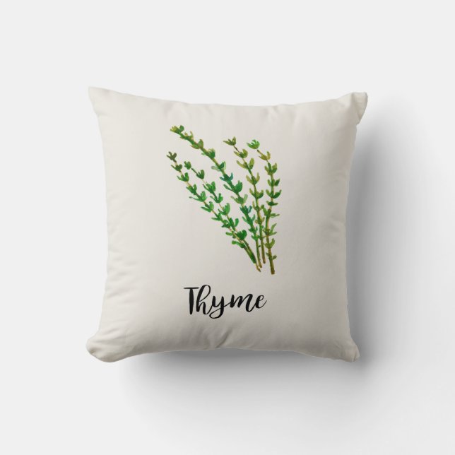 Thyme Herb Garden Throw Kissen (Vorderseite)