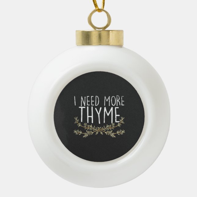 Thyme Herb Pflanze Keramik Kugel-Ornament (Vorderseite)