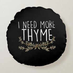 Thyme Herb Pflanze Rundes Kissen