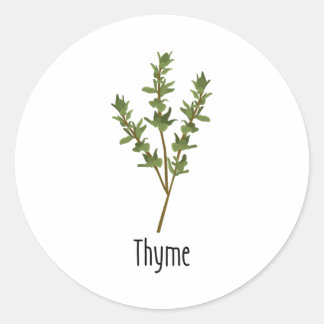 Thyme Spices Herb Runder Aufkleber