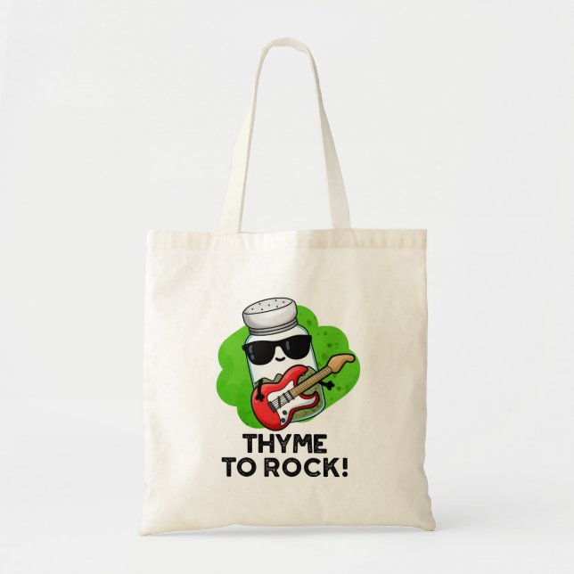 Thyme to Rock Funny Herb Pub Tragetasche (Vorne)