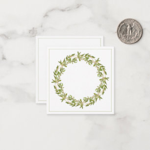 THYME WREATH 2,5" Square Flat Note Card Mitteilungskarte