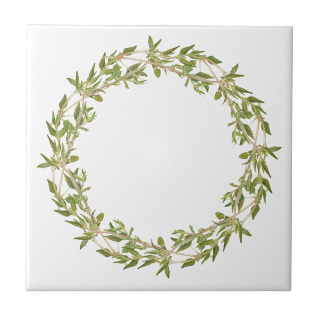 THYME WREATH 4.25" Carreaux de céramique (Devant)
