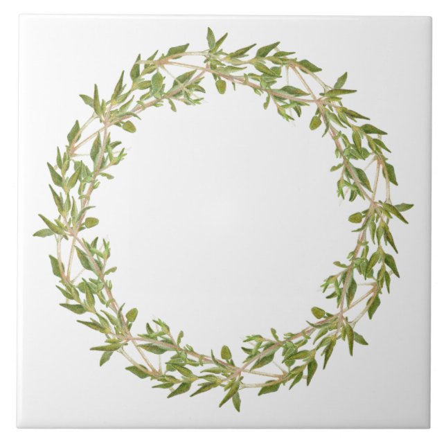 THYME WREATH 6" Keramik Tile Fliese (Vorderseite)