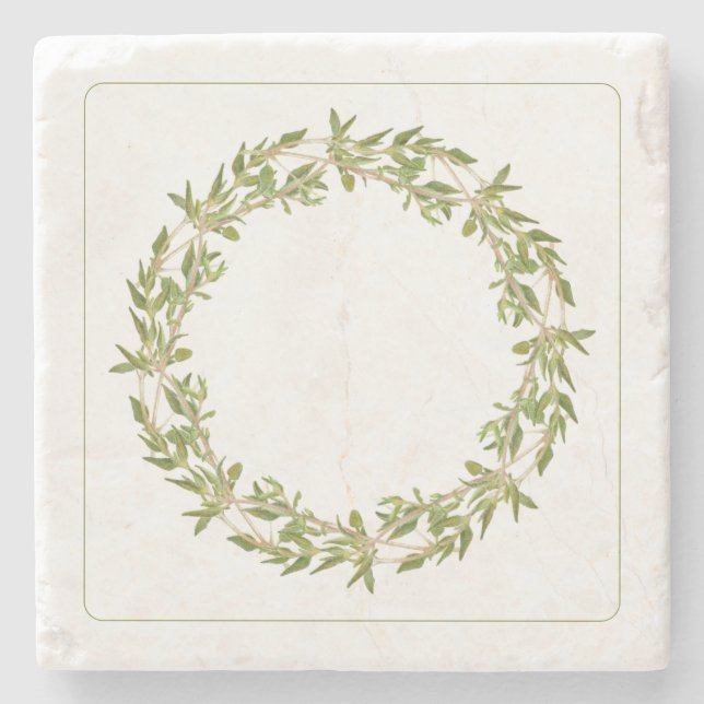 THYME WREATH Marble Stone Untersetzer (Vorderseite)