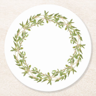 THYME WREATT Dessous de verre de papier rond