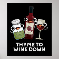 Thyme zu Wein Down Funny Chill Pun Dark BG