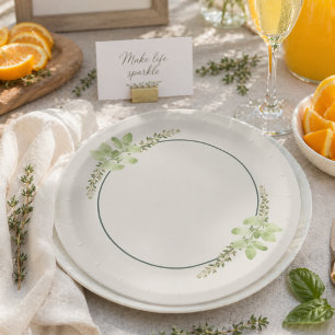 Thymian & Basilienkraut Mimosa Party-Papier-Teller Pappteller