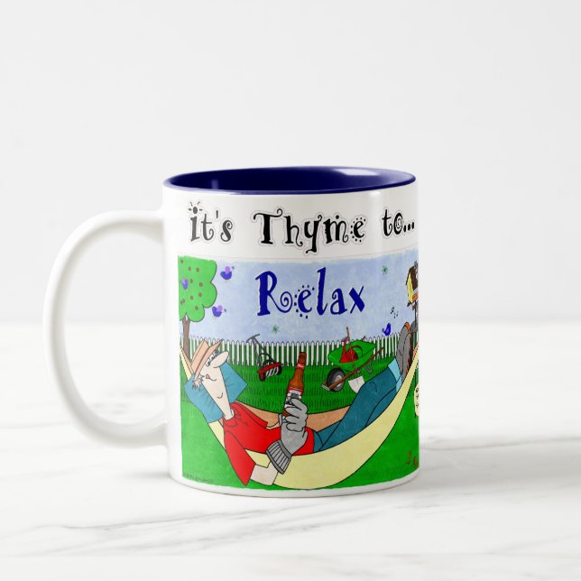 Thymian (Zeit) zum sich - von Ralphie zu Zweifarbige Tasse (Links)