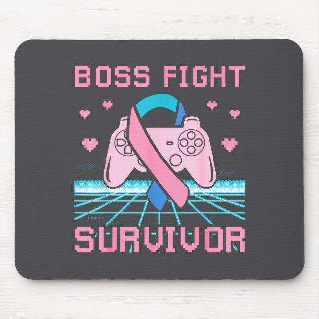 Thyroid Cancer Awareness Boss Fight Survivor Gamer Mousepad (Vorne)