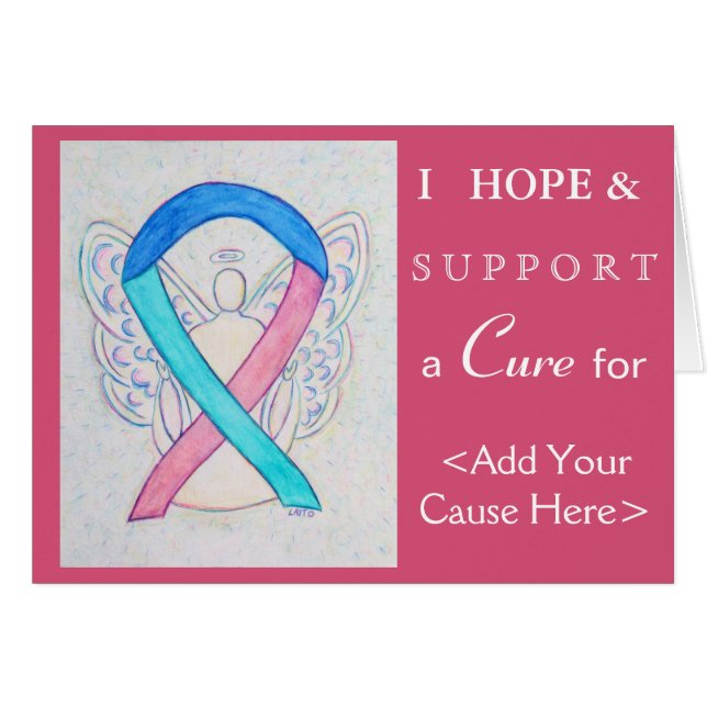 Thyroid Cancer Sensibilisation Ruban Art Cartes de (Devant horizontal)