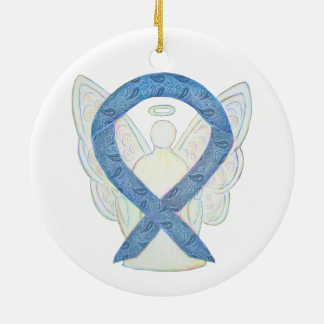 Thyroïde Sensibilisation Ribbon Angel Ornements (Dos)