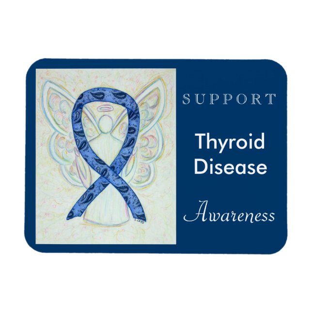 Thyroïde Sensibilisation Ruban Angel Magnets (Horizontal)