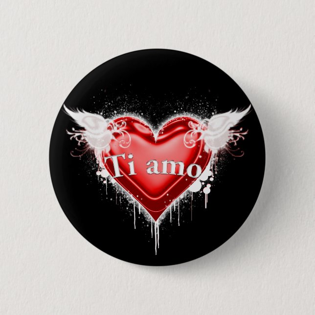 Ti amo (ich Liebe Sie) Button (Vorderseite)