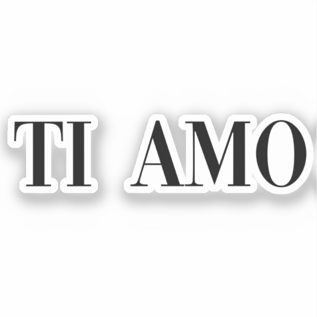 Ti-amo-Schrift Aufkleber (Vorderseite)