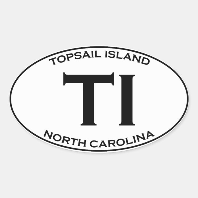 TI - Insel Topsail North Carolina Ovaler Aufkleber (Vorderseite)