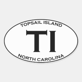 TI - Insel Topsail North Carolina Ovaler Aufkleber
