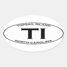 TI - Insel Topsail North Carolina Ovaler Aufkleber