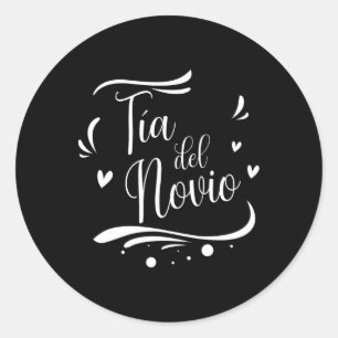 Tia del Novio Spanische Hochzeit Runder Aufkleber