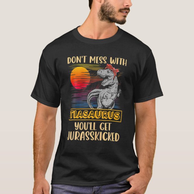Tia T Rex Dinosaurs Funny Mommy Saurus T-Shirt (Vorderseite)