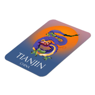 Tianjin China Dragon Reiseplakat Magnet