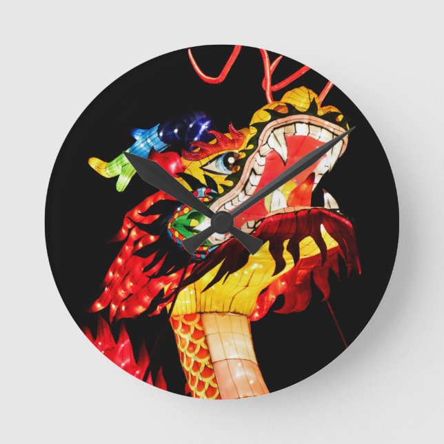 Tianlong-Drache Runde Wanduhr (Vorderseite)