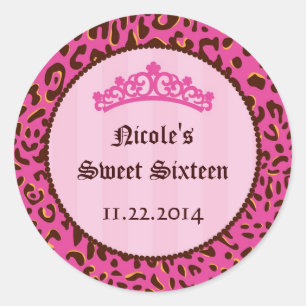 Tiara 16 . Geburtstag Birthday Favor Sticker
