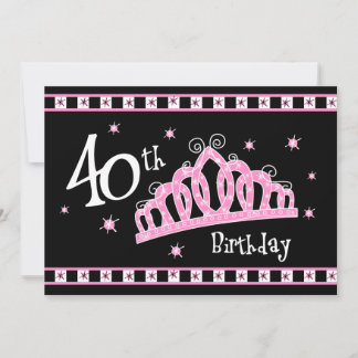 Tiara 40. Geburtstag Einladung