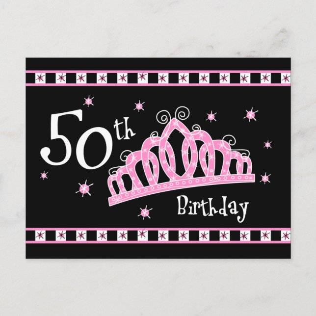 Tiara 50. Geburtstag Postkarte (Vorderseite)