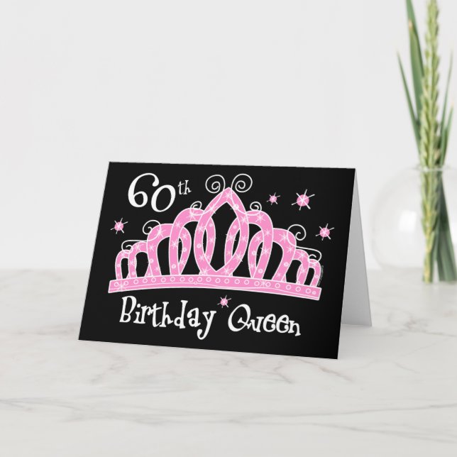 Tiara 60th Birthday Queen DK Karte (Vorderseite)