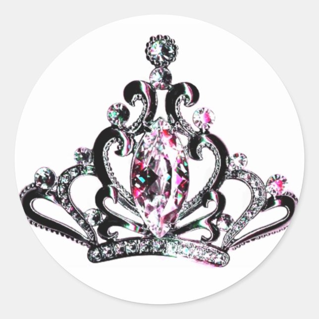 Tiara-Aufkleber Runder Aufkleber (Vorderseite)