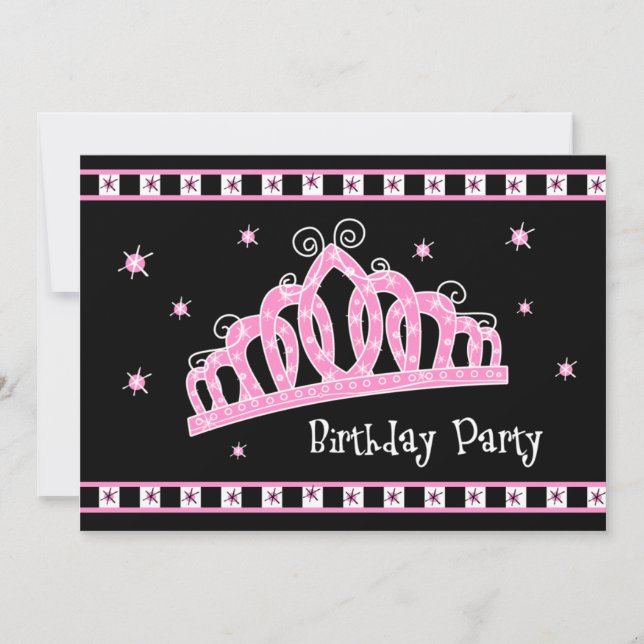 Tiara Birthday Queen Einladung (Vorderseite)