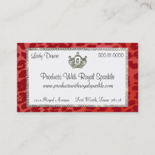 Tiara Cheetah Print Business Card Visitenkarte