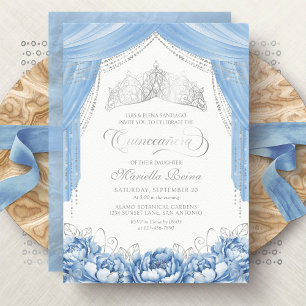 Tiara-Krone Hellblau Quinceanera Einladung